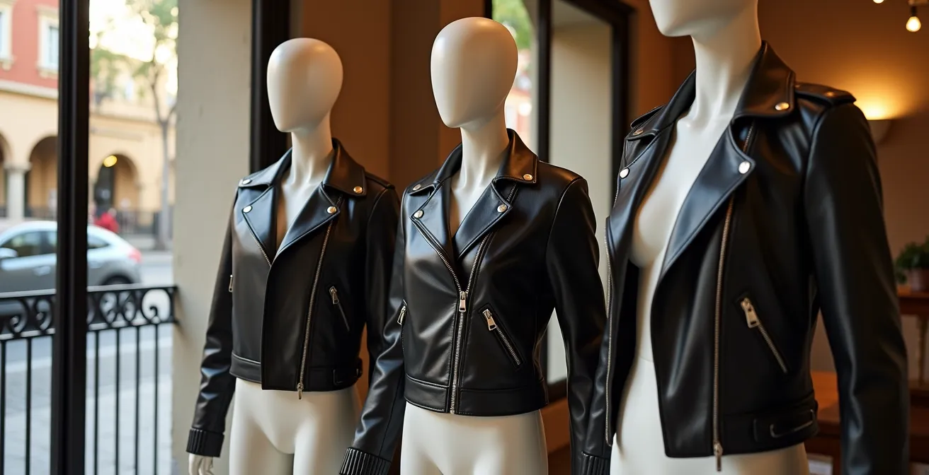 Tres estilos diferentes de cazadoras de cuero: biker, bomber y racer en ambiente urbano español