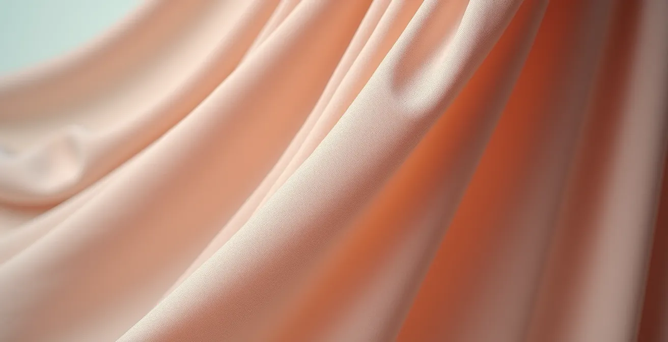 Detalle de falda asimétrica creando líneas diagonales que estilizan la figura