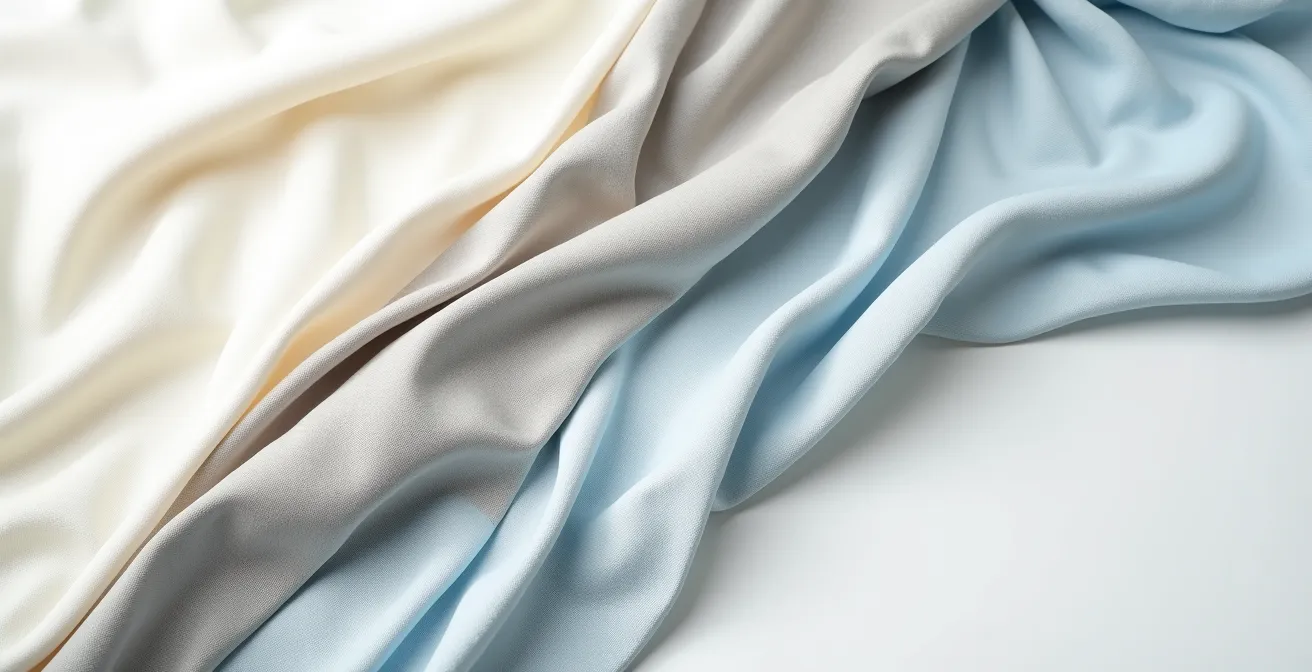 Comparación visual de diferentes tejidos fluidos de verano como el lino y la viscosa.