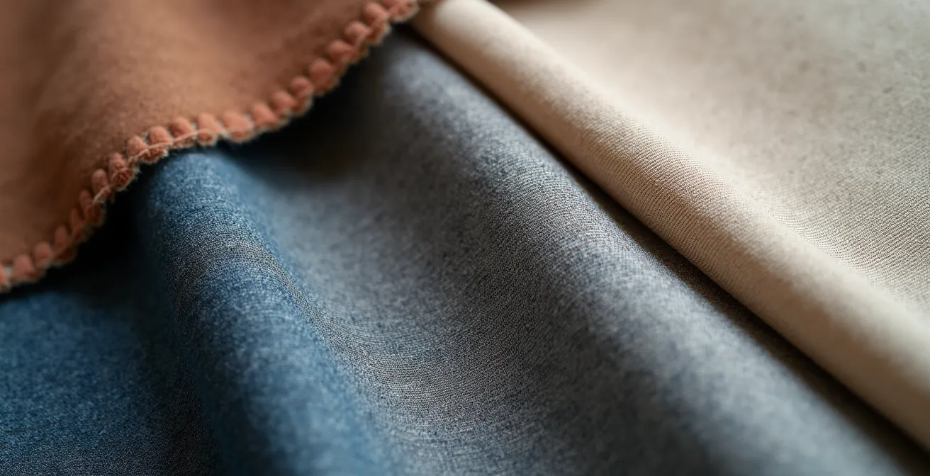 Detalle macro de tejidos de alta calidad con texturas naturales